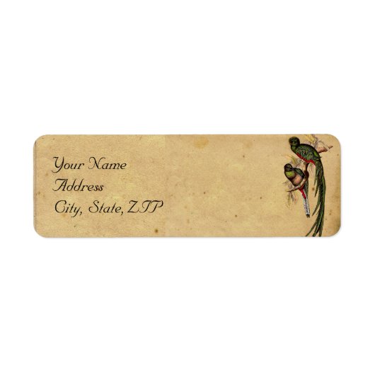  Quetzal Vogel Elegant Bruiloft Adres Label (Voorkant)