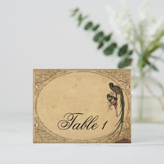  Quetzal Vogel Elegant Tafelnummer (Staand voorkant)