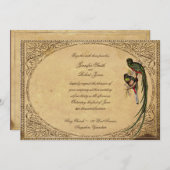  Quetzal Vogel Elegante Bruiloft Uitnodiging (Voorkant / Achterkant)