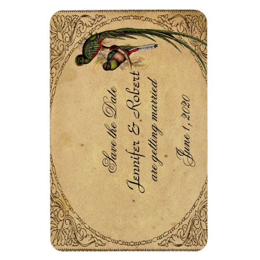 Quetzal Vogelbruiloft Save the Date Magneet (Verticaal)