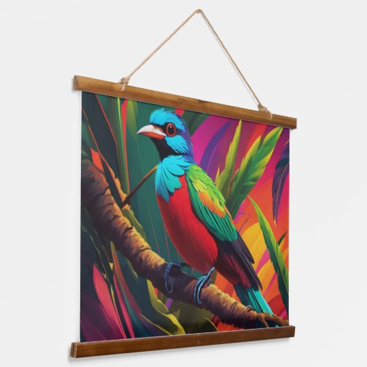 Quetzal Vogelwandtapijt Hangend Wandkleed (Gebogen)