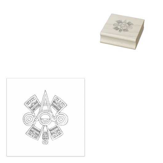 Quetzalcoatl Aztec Art Rubberstempel (Gestempeld)