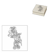 Quetzalcoatl Aztec Art Rubberstempel (Gestempeld)