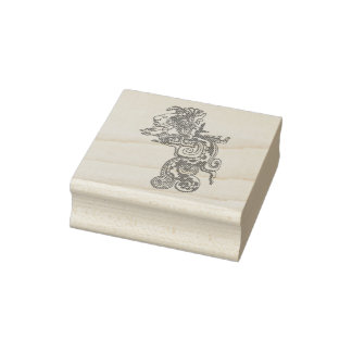 Quetzalcoatl Aztec Art Rubberstempel