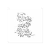 Quetzalcoatl Aztec Art Rubberstempel (Afrduk)