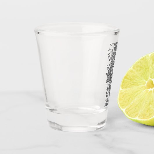 Quetzalcoatl Aztec Art Shot Glas (Links)