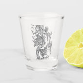 Quetzalcoatl Aztec Art Shot Glas (Voorkant)