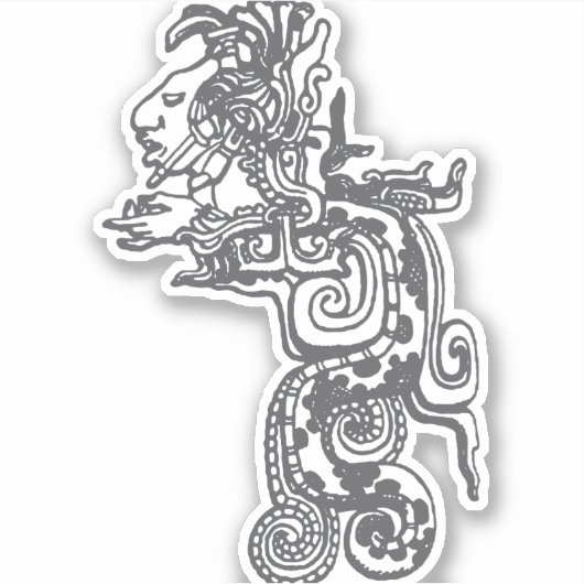 Quetzalcoatl Aztec Art Sticker (Voorkant)