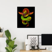 Quetzalcoatl Aztec God Poster (Thuiskantoor)