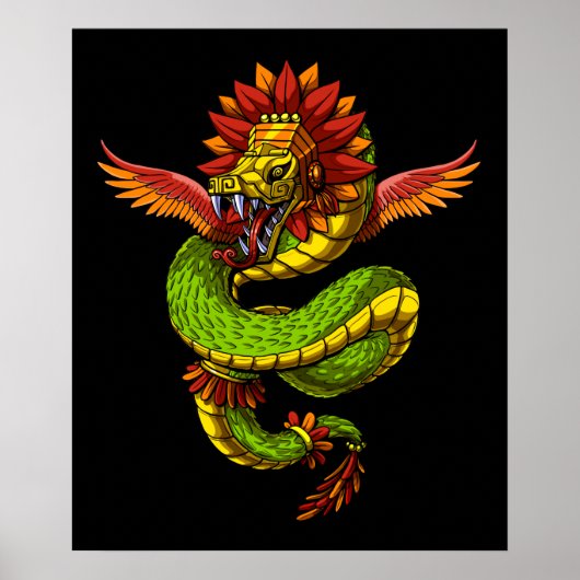 Quetzalcoatl Aztec God Poster (Voorkant)