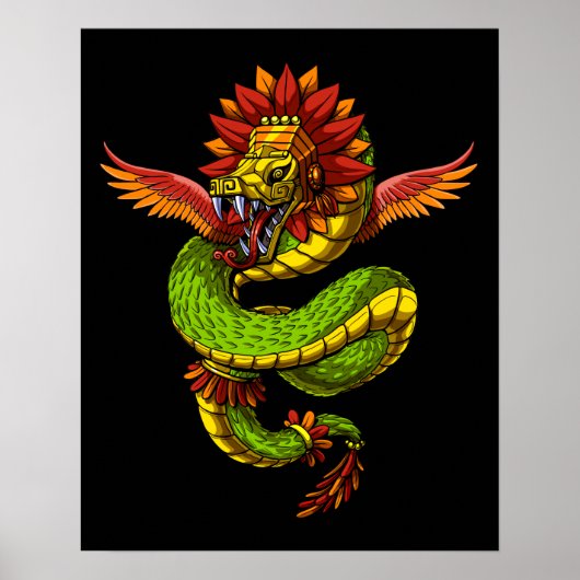 Quetzalcoatl Aztec God Poster (Voorkant)