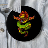 Quetzalcoatl Aztec God Ronde Button 6,0 Cm (In situ)