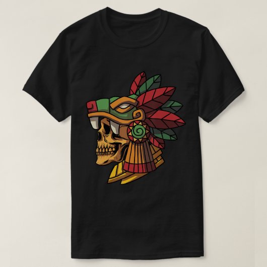 Quetzalcoatl Aztec Skull Mayan Ancient Inca Toltec T-shirt (Design voorkant)
