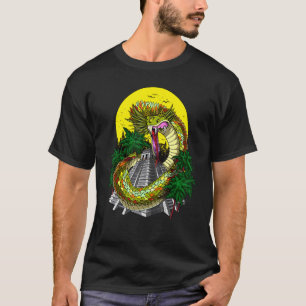 Quetzalcoatl Azteekse god Oude Maya piramides myth T-shirt
