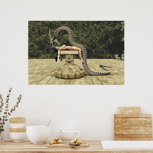 Quetzalcoatl dalend 003 poster (Keuken)