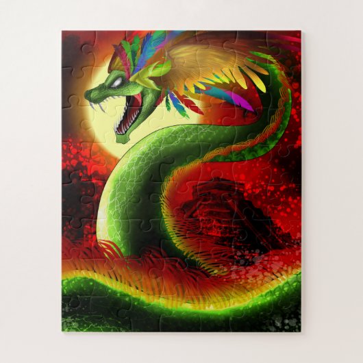 Quetzalcoatl de Aztec God Legpuzzel (Verticaal)