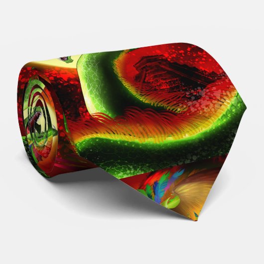 Quetzalcoatl de Aztec God Stropdas (Opgerold)