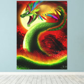 Quetzalcoatl de Azteekse god Canvas Afdruk (Insitu (Houten vloer))