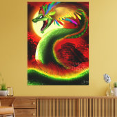 Quetzalcoatl de Azteekse god Canvas Afdruk (Insitu (Woonkamer))