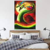 Quetzalcoatl de Azteekse god Canvas Afdruk (Insitu (Slaapkamer))