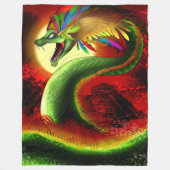 Quetzalcoatl de Azteekse god Fleece Deken (Voorkant)
