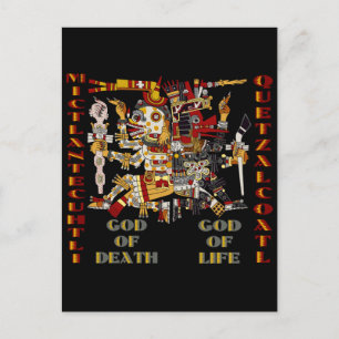 Quetzalcoatl en Mictlantecuhtli Briefkaart