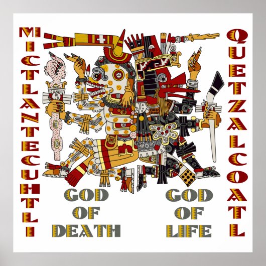 Quetzalcoatl en Mictlantecuhtli Poster (Voorkant)