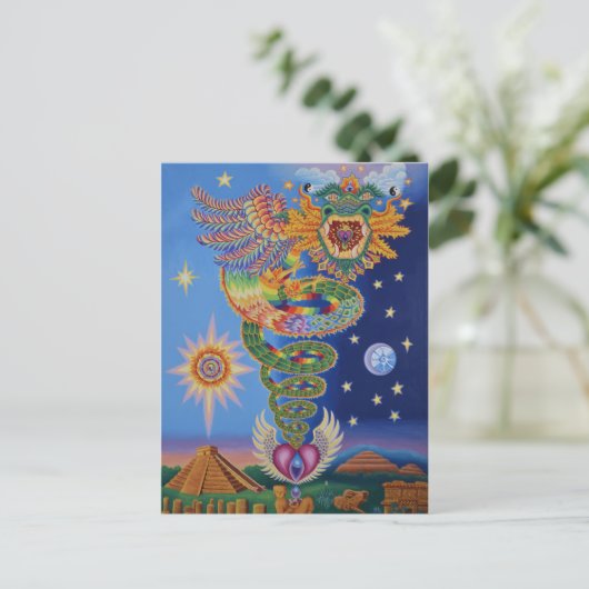 Quetzalcoatl Geeft briefkaart terug (Staand voorkant)