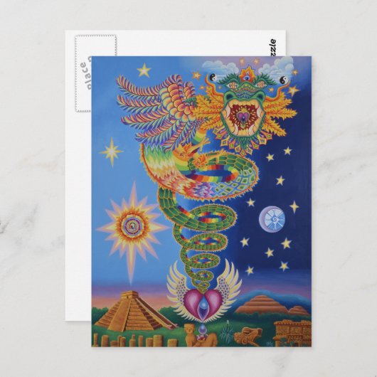 Quetzalcoatl Geeft briefkaart terug (Voorkant / Achterkant)
