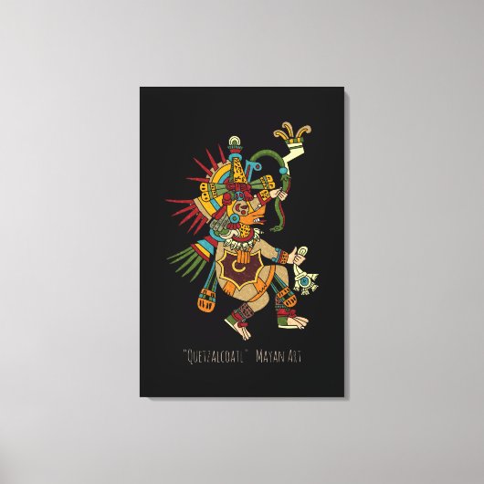 Quetzalcoatl Mayan Art Canvas Afdruk (Voorkant)