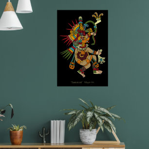 Quetzalcoatl Mayan Art Poster zonder lijst