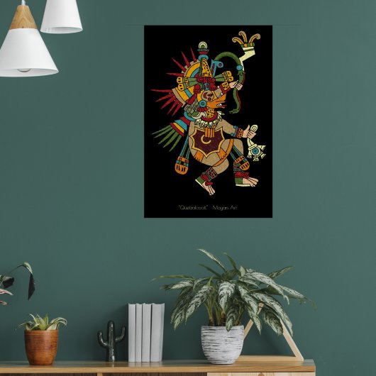 Quetzalcoatl Mayan Art Poster zonder lijst (Woonkamer 1)