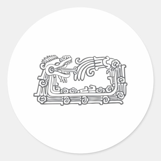Quetzalcoatl ontwerp ronde sticker (Voorkant)
