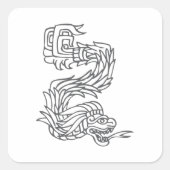 Quetzalcoatl ontwerp vierkante sticker (Voorkant)