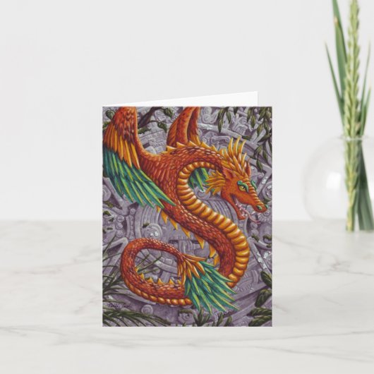 Quetzalcoatl -quetzalcoatl-notecard kaart (Voorkant)