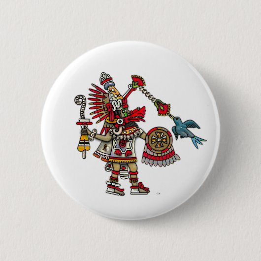 Quetzalcoatl Ronde Button 5,7 Cm (Voorkant)
