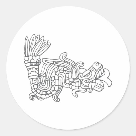 Quetzalcoatl Ronde Sticker (Voorkant)
