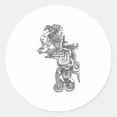 Quetzalcoatl Ronde Sticker (Voorkant)