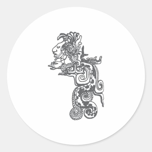 Quetzalcoatl Ronde Sticker (Voorkant)