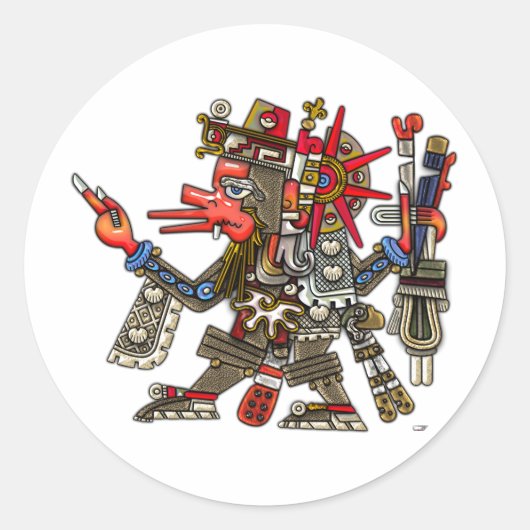 Quetzalcoatl Ronde Sticker (Voorkant)