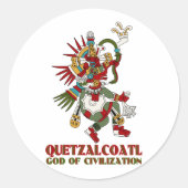 Quetzalcoatl Ronde Sticker (Voorkant)