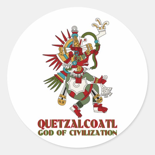 Quetzalcoatl Ronde Sticker (Voorkant)