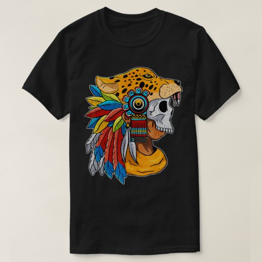 Quetzalcoatl Skull Aztec Warrior Mayan Inca Toltec T-shirt (Design voorkant)