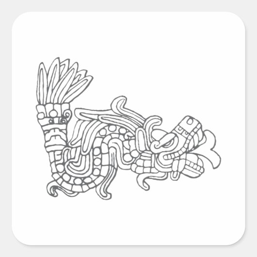 Quetzalcoatl Vierkante Sticker (Voorkant)