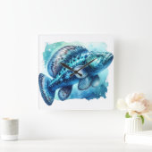 Quetzalcoatlus Flight - Watercolor Vierkante Klok (Huis)