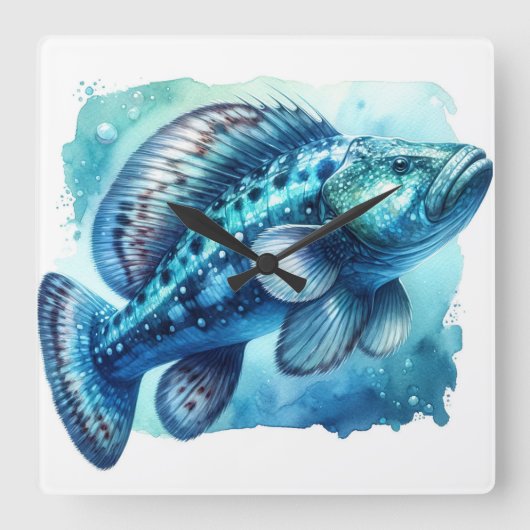 Quetzalcoatlus Flight - Watercolor Vierkante Klok (Voorkant)