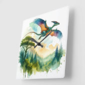 Quetzalcoatlus in Flight REF24 - Watercolor Vierkante Klok (Hoek)