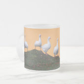 Queue Upgrade Cute Gese Oranje Frosted Glass Mok (Voorkant links)