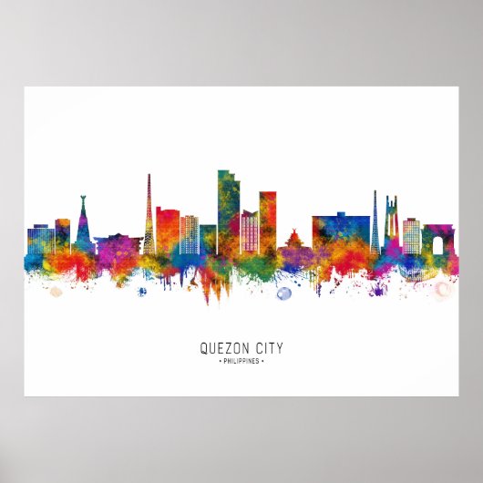 Quezon City Filippijnen Skyline Poster (Voorkant)