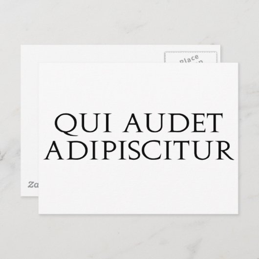 Qui Audet Adipiscitur Briefkaart (Voorkant / Achterkant)